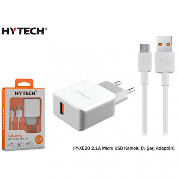 Hytech HY-XE20 2.1A Micro USB Kablolu Şarj Adaptör