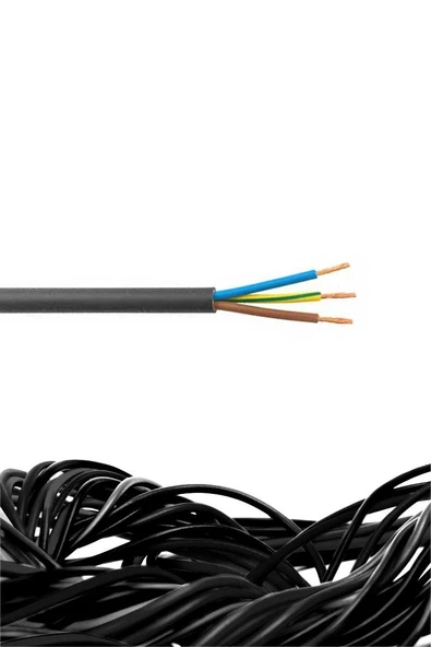 Öznur Kablo 3x2,5 TTR 200 Metre Siyah Renk Tam Bakır Kablo ürün görseli
