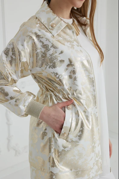 GOLD DESEN BASKILI CEKET - 3