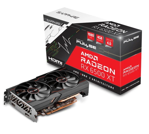 SAPPHIRE 11314-07-20G VGA PULSE AMD RX 6500XT GAMI OC 4GB GDDR - 1