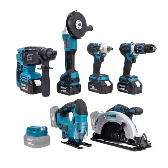 DAWREEK YEDİLİ SET MK350 (POWERBANK&LED+Ş.Hilti+Ş.spral+S.Sıkma+13mm Ç.Mandren+Ş.Dekupaj+Sunta Kesme - 7