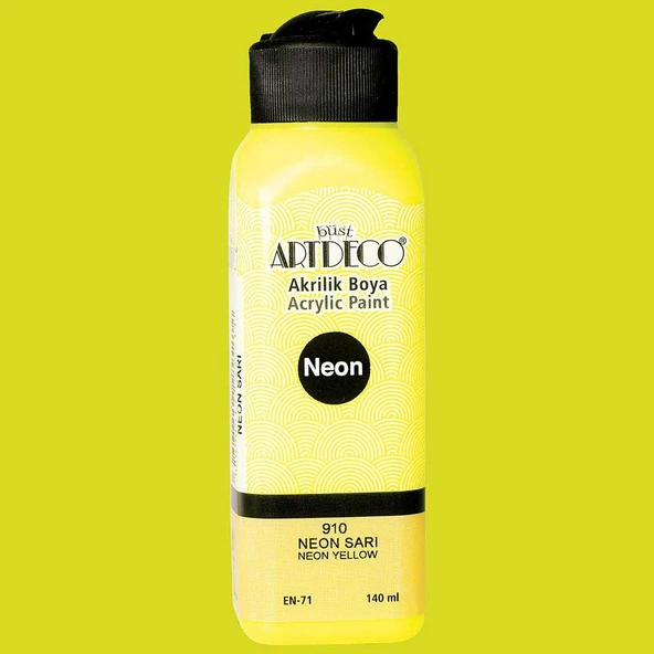 Artdeco Akrilik Boya 140ml Neon Sarı 910 ürün görseli