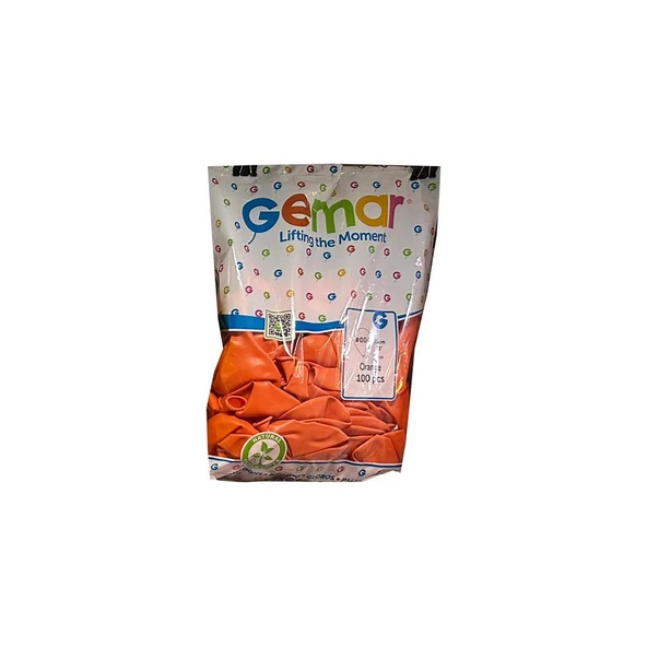 Gemar Doğum Günü Organizasyon Parti Balon - 33 Cm. - Turuncu Renk - 100 Adet - Resim 4