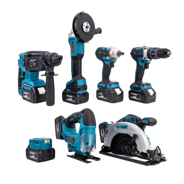 DAWREEK YEDİLİ SET MK350 (POWERBANK&LED+Ş.Hilti+Ş.spral+S.Sıkma+13mm Ç.Mandren+Ş.Dekupaj+Sunta Kesme - 5