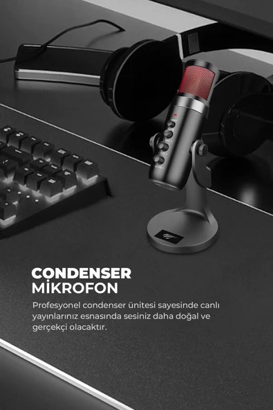 Havit Gamenote GK59 RGB Gaming Profesyonel Oyuncu Yayıncı Condenser Mikrofon - 4