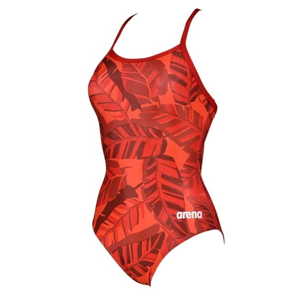 Arena W Tropicals Light Drop Back One Piece Kadın Kırmızı Yüzücü Mayosu 004644450