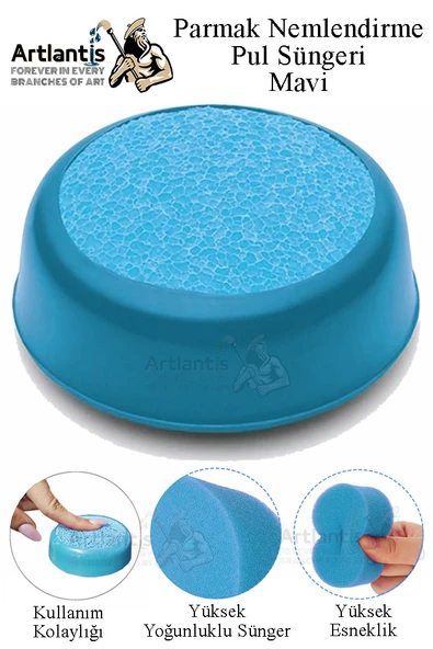 Parmak Nemlendirme Süngeri 1 Adet Renkli Masaüstü Pul Süngeri Para Sayma Süngeri Poşet Kağıt Ayırma Süngeri Büro Ofis - 3