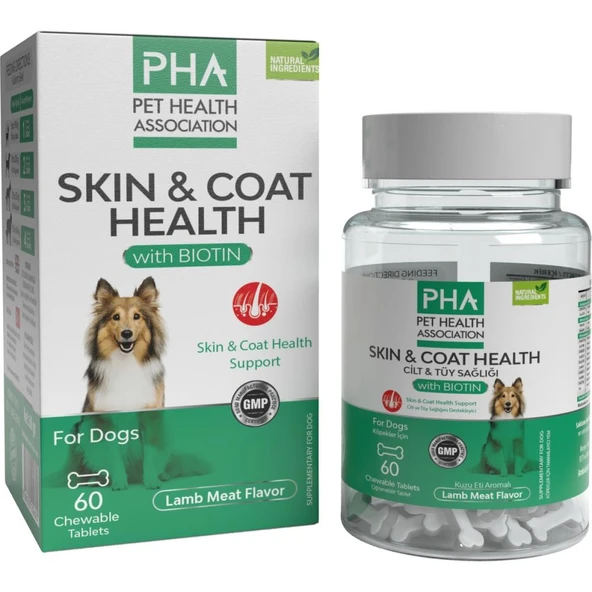 Skin& Coat Health- Köpekler Için Biotin Katkılı Cilt ve Tüy Sağlığı Destekleyici Çiğneme Tableti