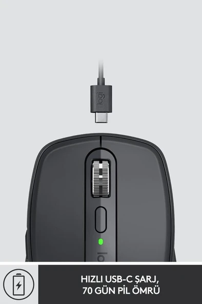 Logitech MX Anywhere 3 910-005988 Siyah Şarjlı Lazer Kablosuz Mouse Outlet - Resim 4