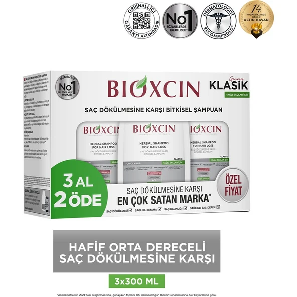 BİOXCIN GENESIS 3 AL 2 ÖDE YAĞLI SAÇLAR İÇİN ŞAMPUAN