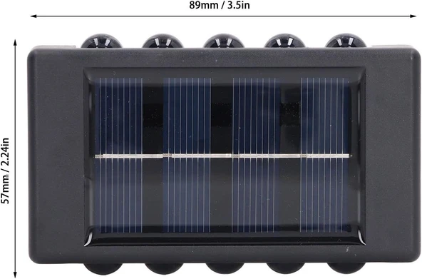 2 Adet Beyaz Işık 10 Ledli Solar Enerjili Aplik Teras Bahçe Varanda Apliği Beyaz Işık - 11