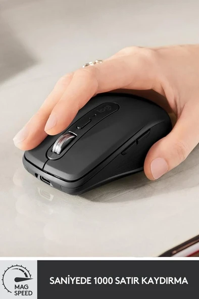 Logitech MX Anywhere 3 910-005988 Siyah Şarjlı Lazer Kablosuz Mouse Outlet - Resim 2
