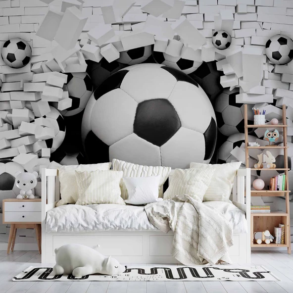 Futbol Topu Çocuk Odası Duvar Kağıdı - Resim 4