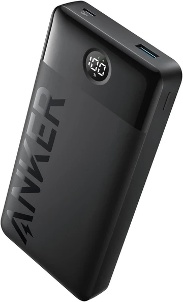 Anker 326 Powerbank (20.000 mAh, 15W, 2-Port), Yüksek Kapasite, Dijital Ekran ve Kompakt Tasarım, Çift Yönlü Çıkış