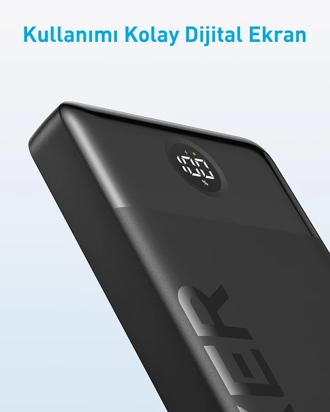 Anker 326 Powerbank (20.000 mAh, 15W, 2-Port), Yüksek Kapasite, Dijital Ekran ve Kompakt Tasarım, Çift Yönlü Çıkış - 2