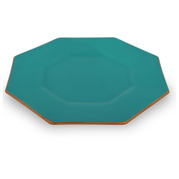 Glore Sekizgen Su Yeşili Rose Gold 6 lı Servis Tabağı 26 cm 28066 ürün görseli 1