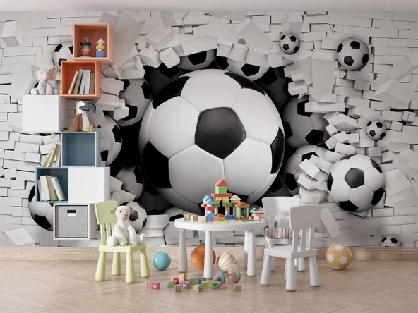 Futbol Topu Çocuk Odası Duvar Kağıdı - Resim 5