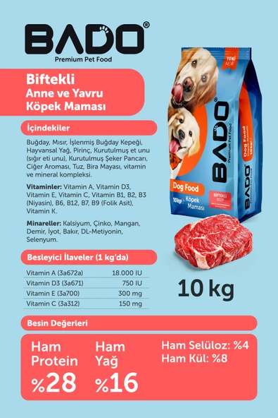 Bado Anne Yavru Köpek Maması Biftekli 10 Kg - 5