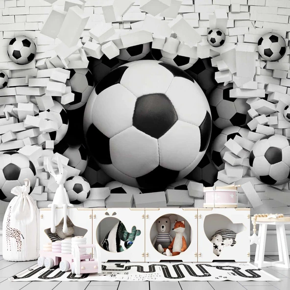Futbol Topu Çocuk Odası Duvar Kağıdı - Resim 3