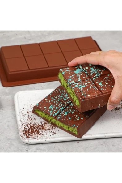 2 Adet Meşhur Dubai Çikolatası Kalıbı Silikon Çikolata Kalıbı Bpa Free İçermez Sağlığa Uygun - 3