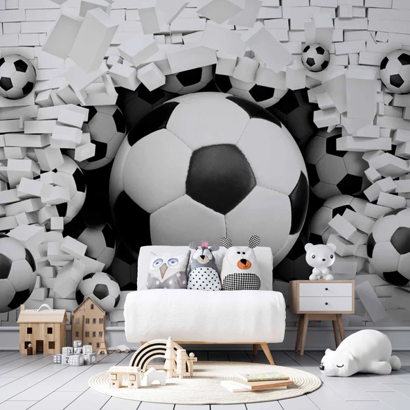 Futbol Topu Çocuk Odası Duvar Kağıdı - Resim 2