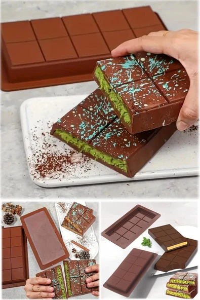 2 Adet Meşhur Dubai Çikolatası Kalıbı Silikon Çikolata Kalıbı Bpa Free İçermez Sağlığa Uygun