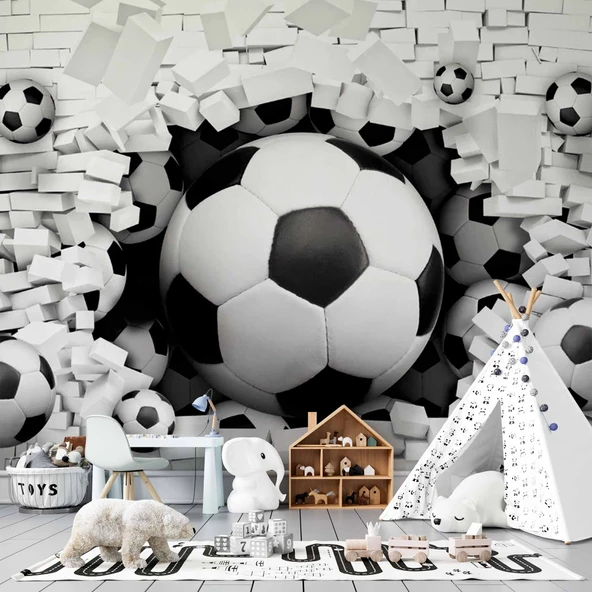 Futbol Topu Çocuk Odası Duvar Kağıdı ürün görseli