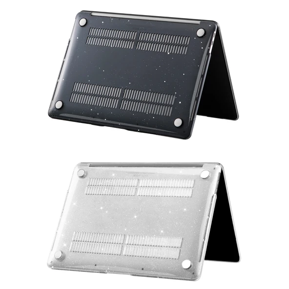 Macbook Air Kılıf 13 inç Simli Kristal Star (Eski USB'li Model 2010-2017) A1369 A1466 ile Uyumlu - 5