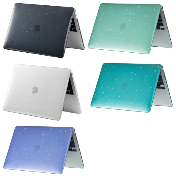 Macbook Air M1 Kılıf 13inç Simli Kristal Parlak (TouchID'li M1 Air) A2337 A2179 A1932 ile Uyumlu - 6
