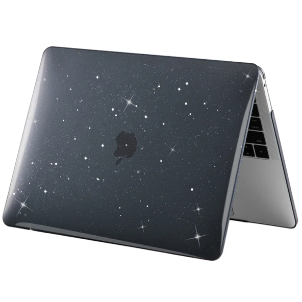 Macbook Air Kılıf 13 inç Simli Kristal Star (Eski USB'li Model 2010-2017) A1369 A1466 ile Uyumlu - 4
