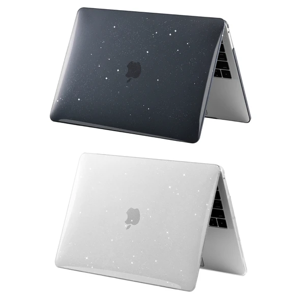 Macbook Air Kılıf 13 inç Simli Kristal Star (Eski USB'li Model 2010-2017) A1369 A1466 ile Uyumlu - 4