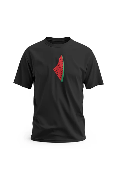 Kısa Kollu Ortalı Büyük Karpuzlu Filistin Haritası Dijital Baskılı Unisex S - 2xl T300010