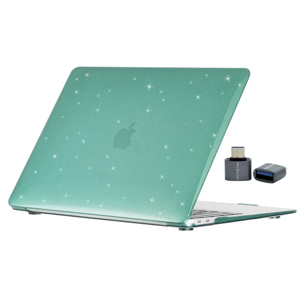 Macbook Air M1 Kılıf 13inç Simli Kristal Parlak (TouchID'li M1 Air) A2337 A2179 A1932 ile Uyumlu - 3