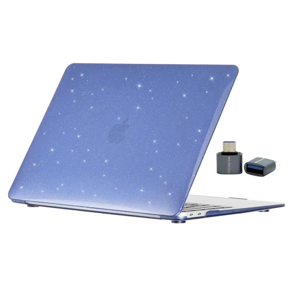 Macbook Air M1 Kılıf 13inç Simli Kristal Parlak (TouchID'li M1 Air) A2337 A2179 A1932 ile Uyumlu - 5