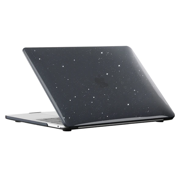 Macbook Air Kılıf 13 inç Simli Kristal Star (Eski USB'li Model 2010-2017) A1369 A1466 ile Uyumlu - 2