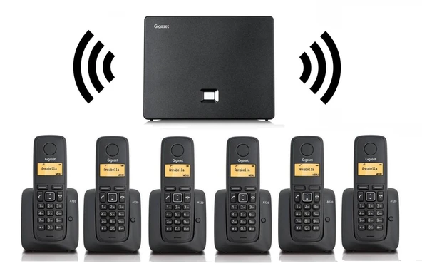 Gigaset 6 Dahili Dect Telsiz Kablosuz Telefon Santrali Siyah ürün görseli