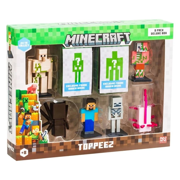 Minecraft 3D Figür Toppeez 8'li Delüks Set MC2070 Model 2 - 1