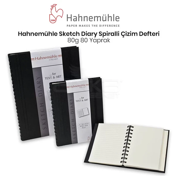 Hahnemühle Sketch Diary Spiralli Çizim Defteri 80g 80 Yaprak ürün görseli