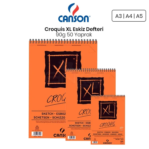 Canson XL Croquis Eskiz Defteri 90g 50 Yaprak Üstten Spiralli ürün görseli