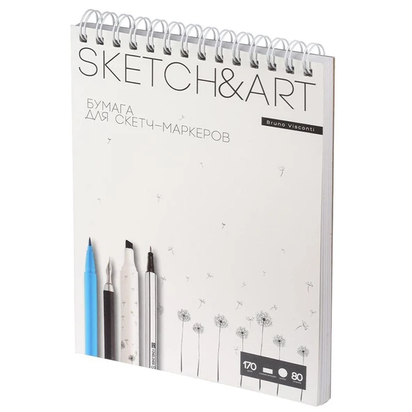 Bruno Visconti Sketch Art Spiralli Resim Ve Çizim Defteri 170g 18,5x25cm 80 Yaprak - Resim 2
