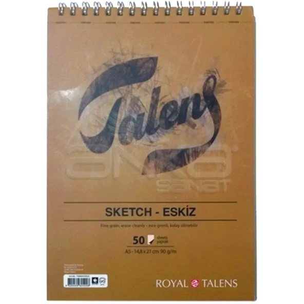 Talens Sketch Eskiz Defteri A5 50 Yaprak 90g Üstten Spiralli T090A550US - 2