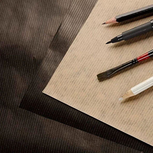 Clairefontaine Kraft Kahverengi ve Siyah Çizim Bloğu 90g 60 Yaprak - Resim 2