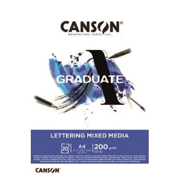 Canson Graduate Lettering Mixed Media Marker Pad 200g 20 Yaprak A4 ürün görseli
