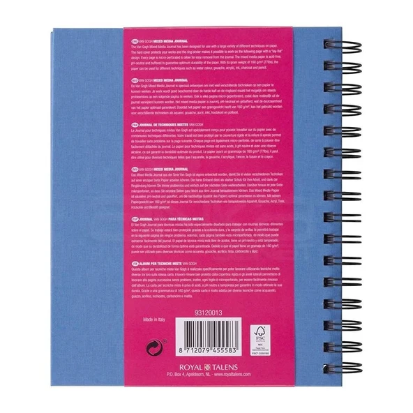 Van Gogh Mixed Media Journal Sert Kapak Spiralli Defter 160g 50 Yaprak - 3