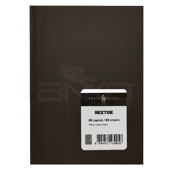 Fabio Ricci Sketch Sert Kapak Çizim Defteri 120g 80 Yaprak - Resim 5