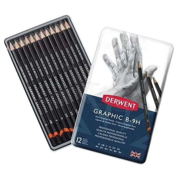 Derwent Graphic Dereceli Kalem 12li Hard Set ürün görseli