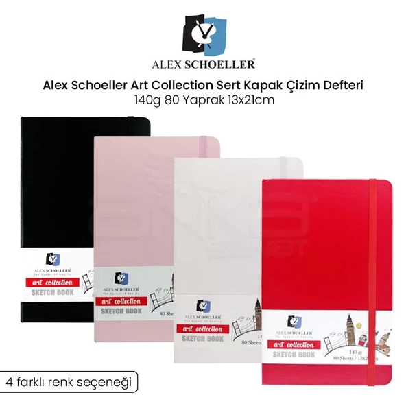 Alex Schoeller Art Collection Sert Kapak Çizim Defteri 140g 80 Yaprak 13x21cm ürün görseli