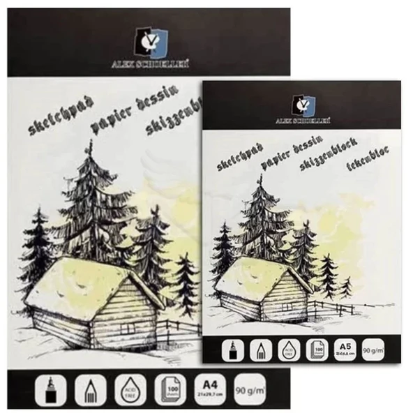 Alex Schoeller Sketching Eskiz Defteri Blok 90g 100 Yaprak ürün görseli