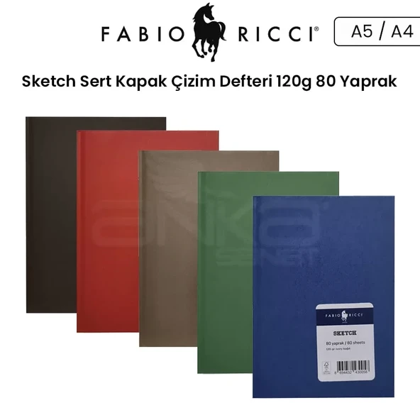 Fabio Ricci Sketch Sert Kapak Çizim Defteri 120g 80 Yaprak ürün görseli