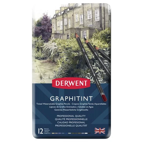 Derwent Graphitint Sulandırılabilen Renkli Grafit Kalem 12li Set - Resim 2